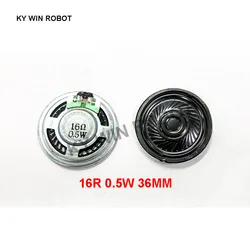 2pcs/lot New Ultra-thin Mini speaker 16 ohms 0.5 watt 0.5W 16R speaker Diameter 36MM 3.6CM thickness 5MM