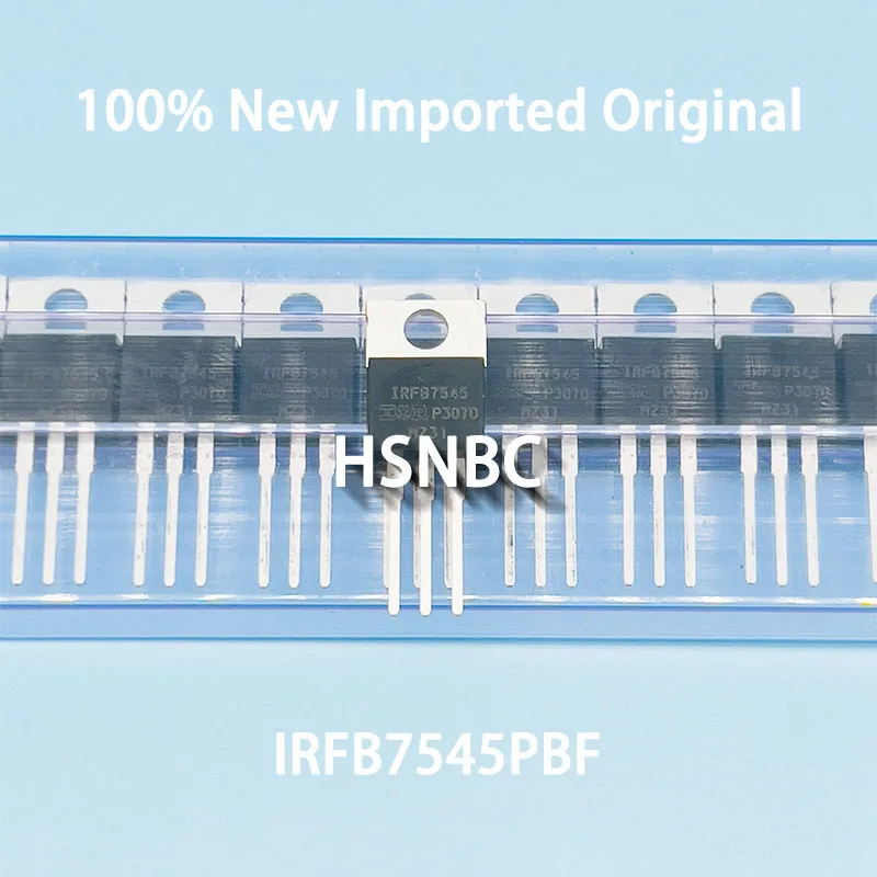 

10Pcs/Lot IRFB7545PBF IRFB7545 FB7545 TO-220 60V 95A MOSFET N-Channel Field-effect Transistor 100% New Imported Original