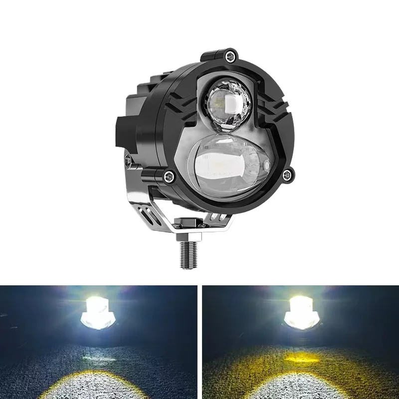 

2pcs Motorcycle Spotlights Dual Color Accessories,Motorcycle Headlights,LED Spotlights,Driving Assistance Fog Lights,Car UTV