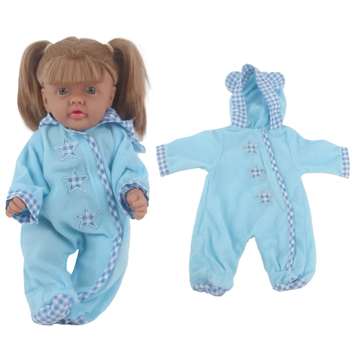 

12-дюймовое платье для куклы реборн, пижамный комплект Blue Star, аксессуары для кукольного платья 30 см
