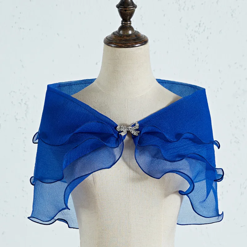 1PC Tule Kanten Sjaal Kant Korte Mouw Bolero Bruids Bruiloft Cape Elegante Avondjurk Sjaal Party Sjaal Banket Jurk Mantel