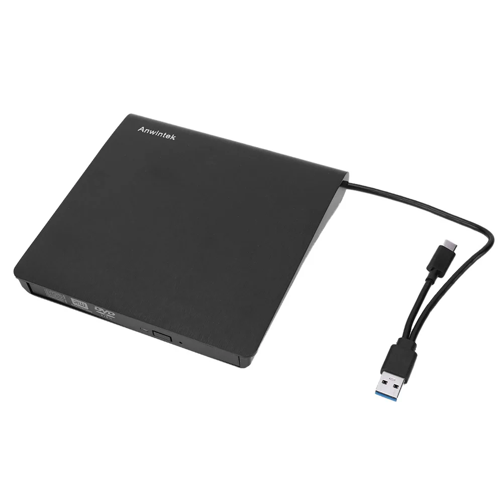 كاتب أقراص DVD RW خارجي رفيع USB 3.0 مع محركات أقراص بصرية من النوع C مشغل أقراص DVD المحمول CD-ROM للكمبيوتر المحمول وسطح المكتب Apple