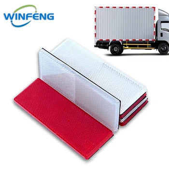 1Pcs Truck Trailer Rectangle Plastic Reflector Reflective Tape Adhesive Auto Safety Night Warning Plate Stickers Car Accessories