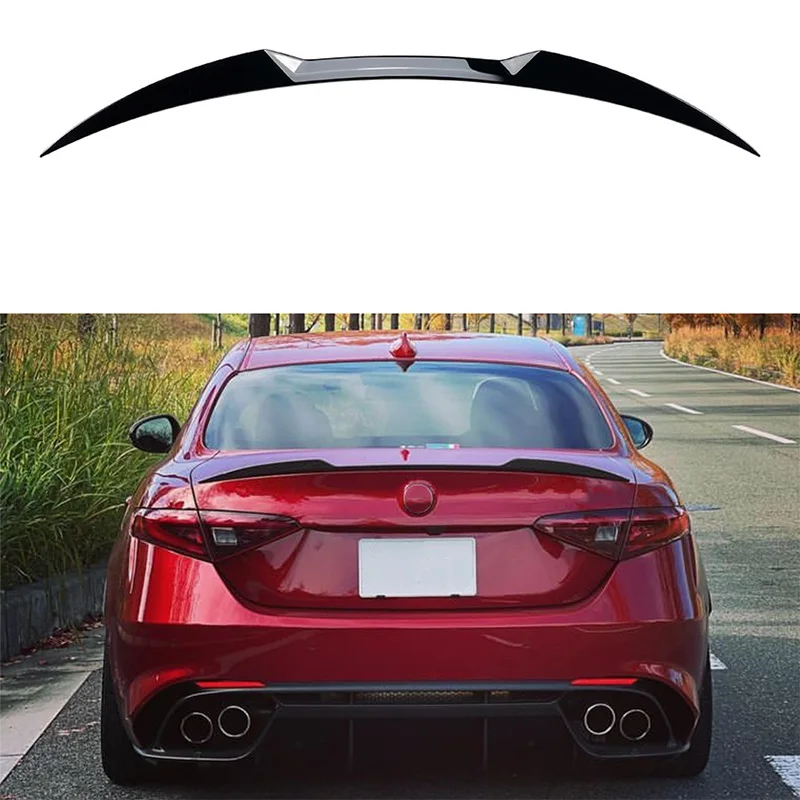 Car Rear Trunk Boot Spoiler Wings For Alfa Romeo Giulia Sedan 2015-2026 Rear Lip Boot Wing Extension Kit Protector Upgrade