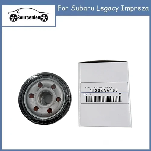 1 Pieza de Filtro de Aceite para Auto Compatible con Subaru Forester XV Impreza BRZ Tribeca Legacy Outback 15208-AA160