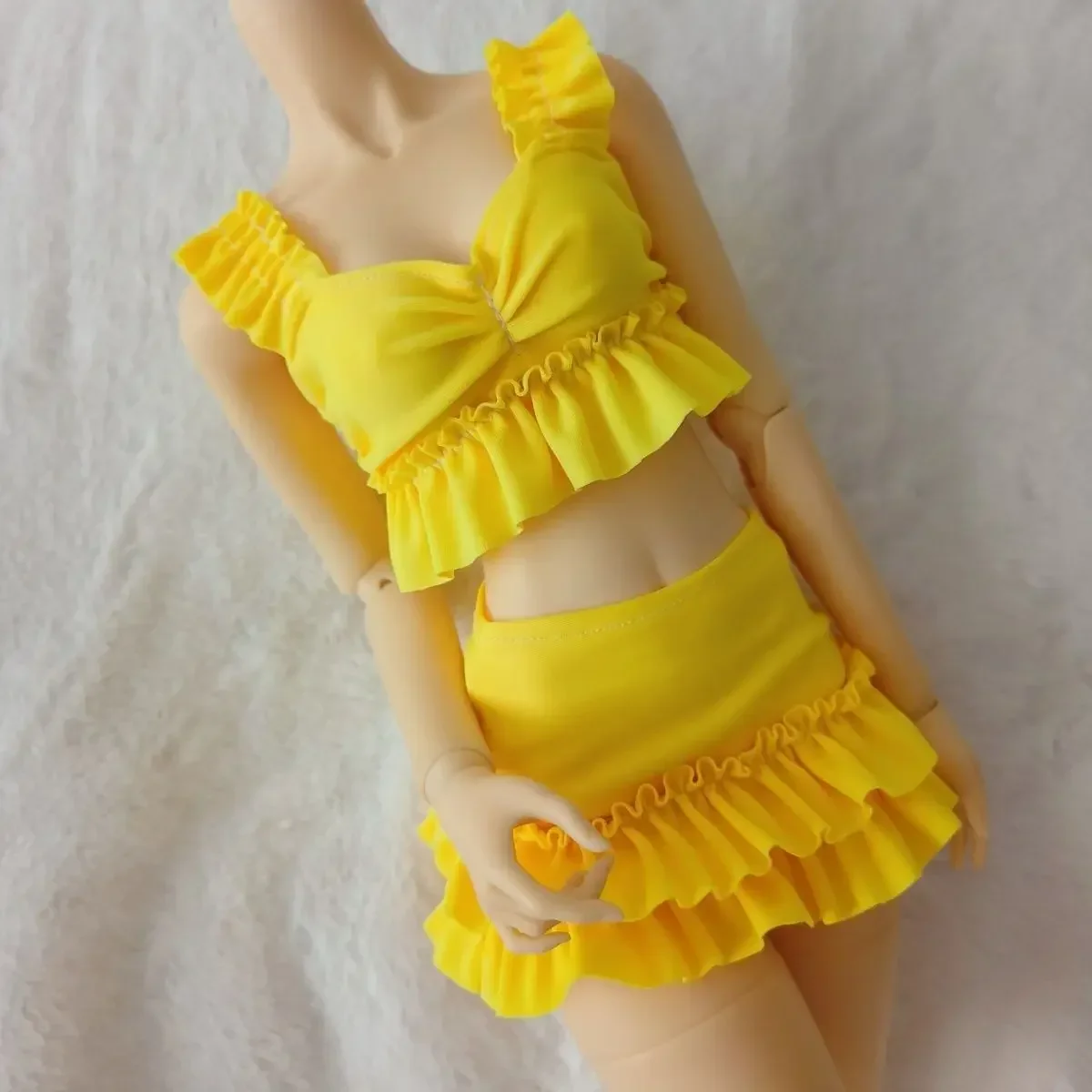 (Customized) 1/3 Doll's Clothes for 60cm Bjd Doll Swimsuit with Ruffled Edges Split Toys Short Skirt Doll Accessories, No Doll