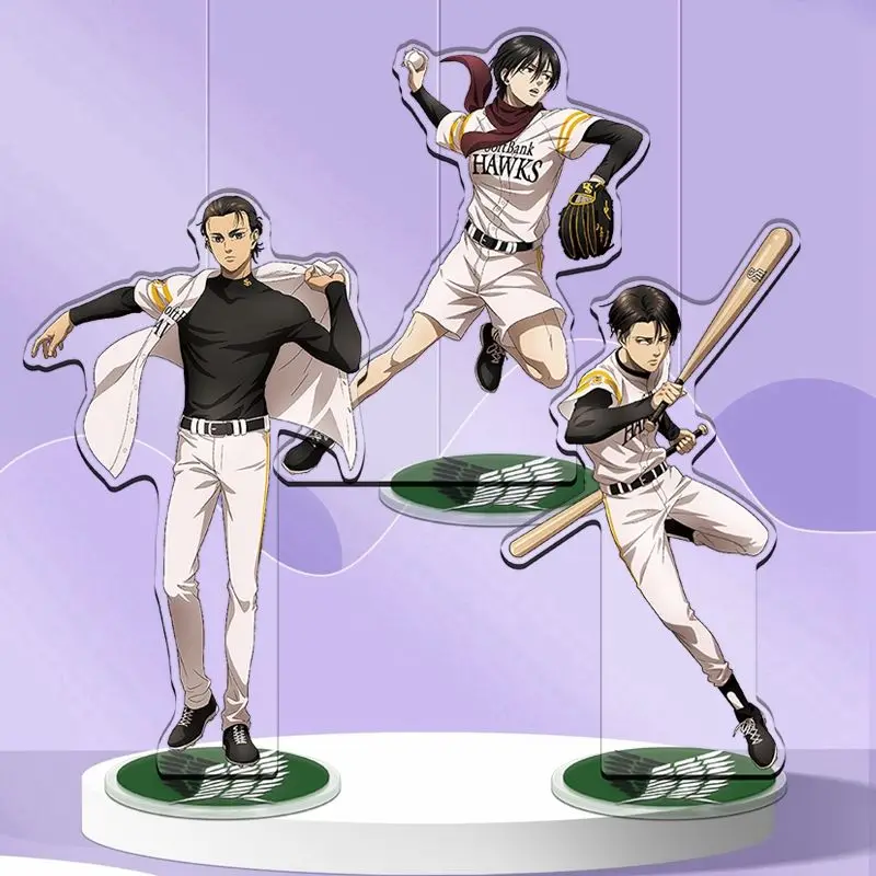 進撃の巨人 アクリルスタンドフィギュア エレン・イェーガー ミカサ・アッカーマン アニメ周辺機器 ファッション 絶妙なシームレス中間層装飾