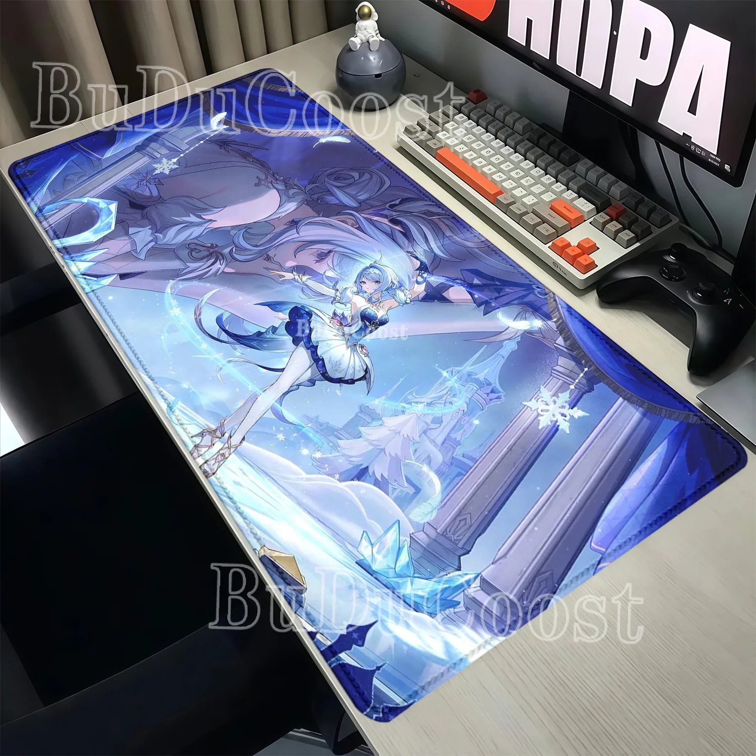 Mouse Pad Odette Gaming Genshin Impact PC Larger Rubber Keyboard Overlock Esports Mousepad Office Non-slip HD Printing Desk Mat