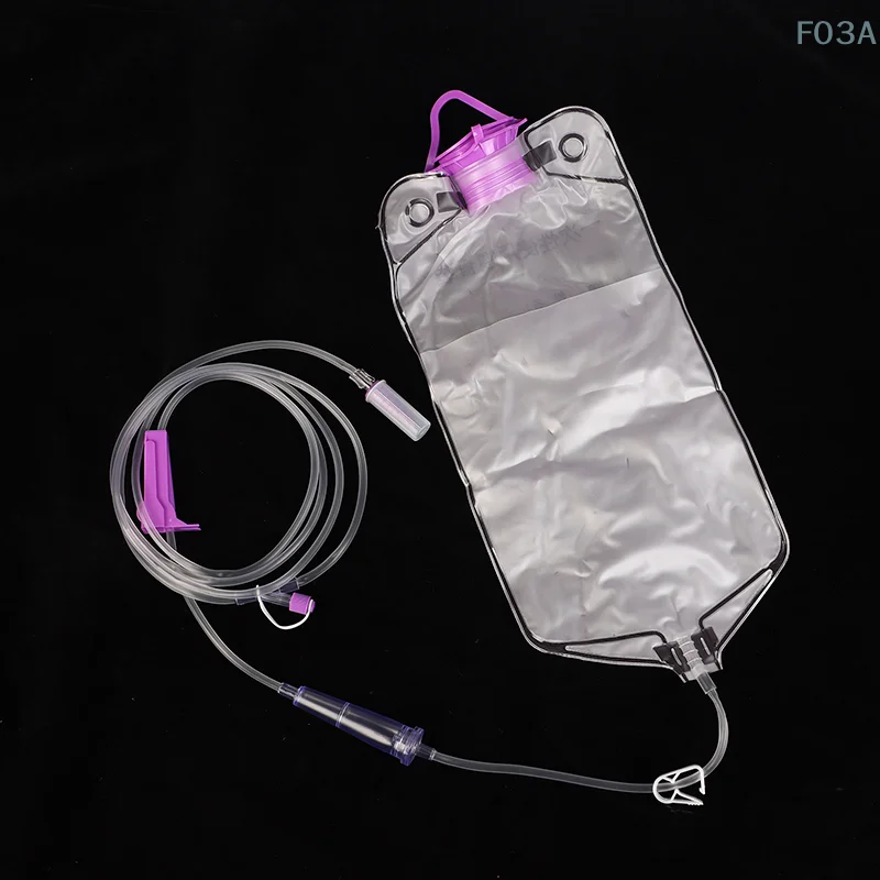 1200ml Medical Plastic Feeding Bag Enteral Nutrition Supply Bag Nasal Feeding Nutrient Gravity Pump Transparent Tube Bag