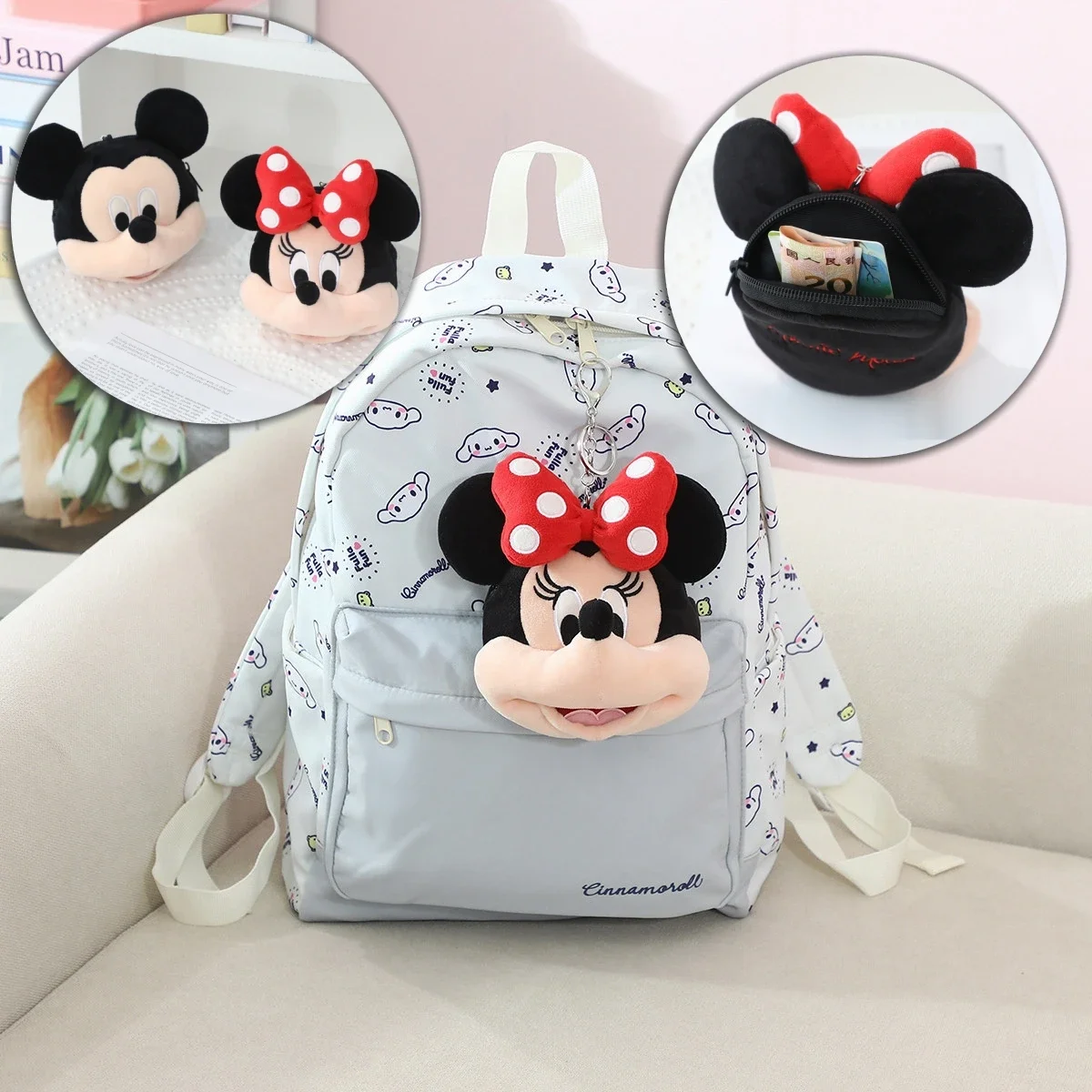 Mickey Minnie Mouse Plushies Lovely Plush Bag Coin Purse Cartoon Pluto Mini Bag Pendant Stuffed Anime Bag Decor Gifts Girl