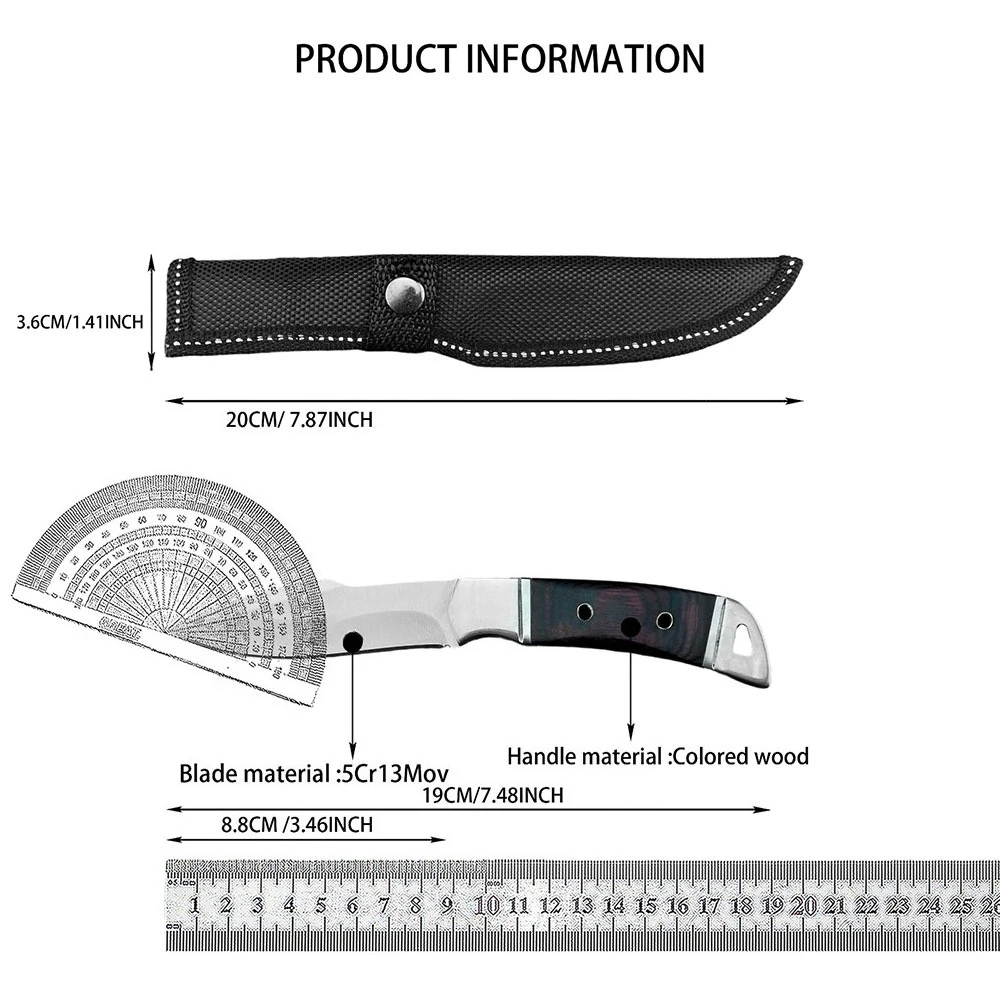 K91 Praktische Outdoor-Ausrüstung EDC Camping Wandern Angeln Mehrzweckmesser Tragbares Feststehendes Messer für den Täglichen Gebrauch – Detail 1