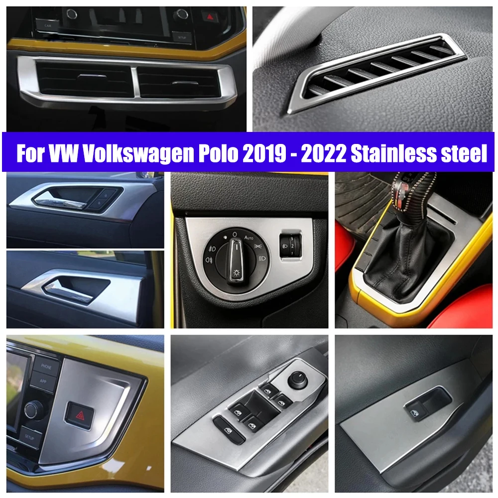 

Car Handle Bowl Window Lift Button Headlamps Adjustment front Small air outlet Cover Trim For VW Volkswagen Polo 2019-2022