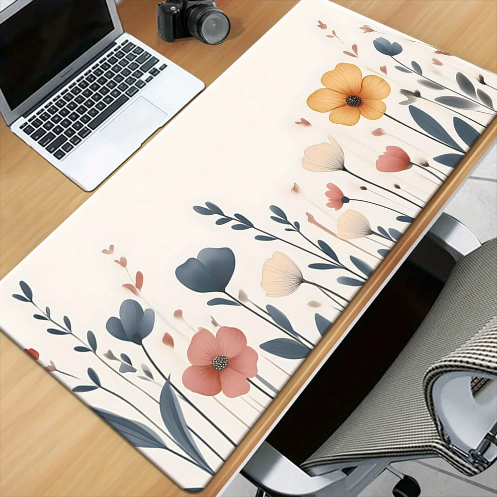 

Cartoon Flowers Mouse Pad, Keyboard Gaming Accessories Mouse Mat, Computer PC Gamer Laptop Desk Mat
