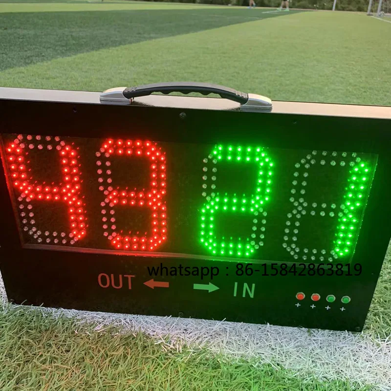 1-Side Electronic Football Referee Board: Substitution & Injury Time Display, Battery-Powered Soccer Sports Equipment