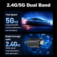 1800Mbps WiFi 6 USB Adapter Dual Band 2.4G/5G Wireless Network Card 4 High Gain Antenna WPA3 MU-MIMO For PC Win 10/11 Free Drive