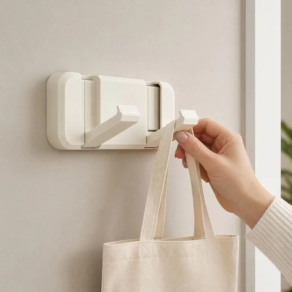 

Door Back Storage Hooks Foldable No Drilling Coat Rack,Narrow Space Organizer for Coats Bags Towels Scarves Keys