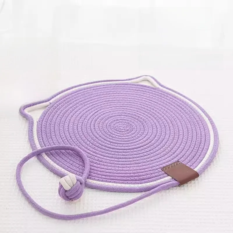 

Прочный плетеный коврик-когтеточка из хлопкового шнура для кошек, не прилипающий к шерсти, для сна и заточки когтей, для домашнего использования