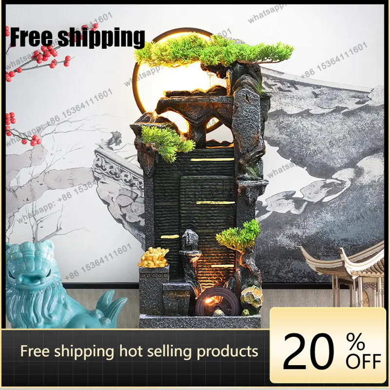 hot Desktop flowing water ornament circulating water office feng shui wheel opening gift