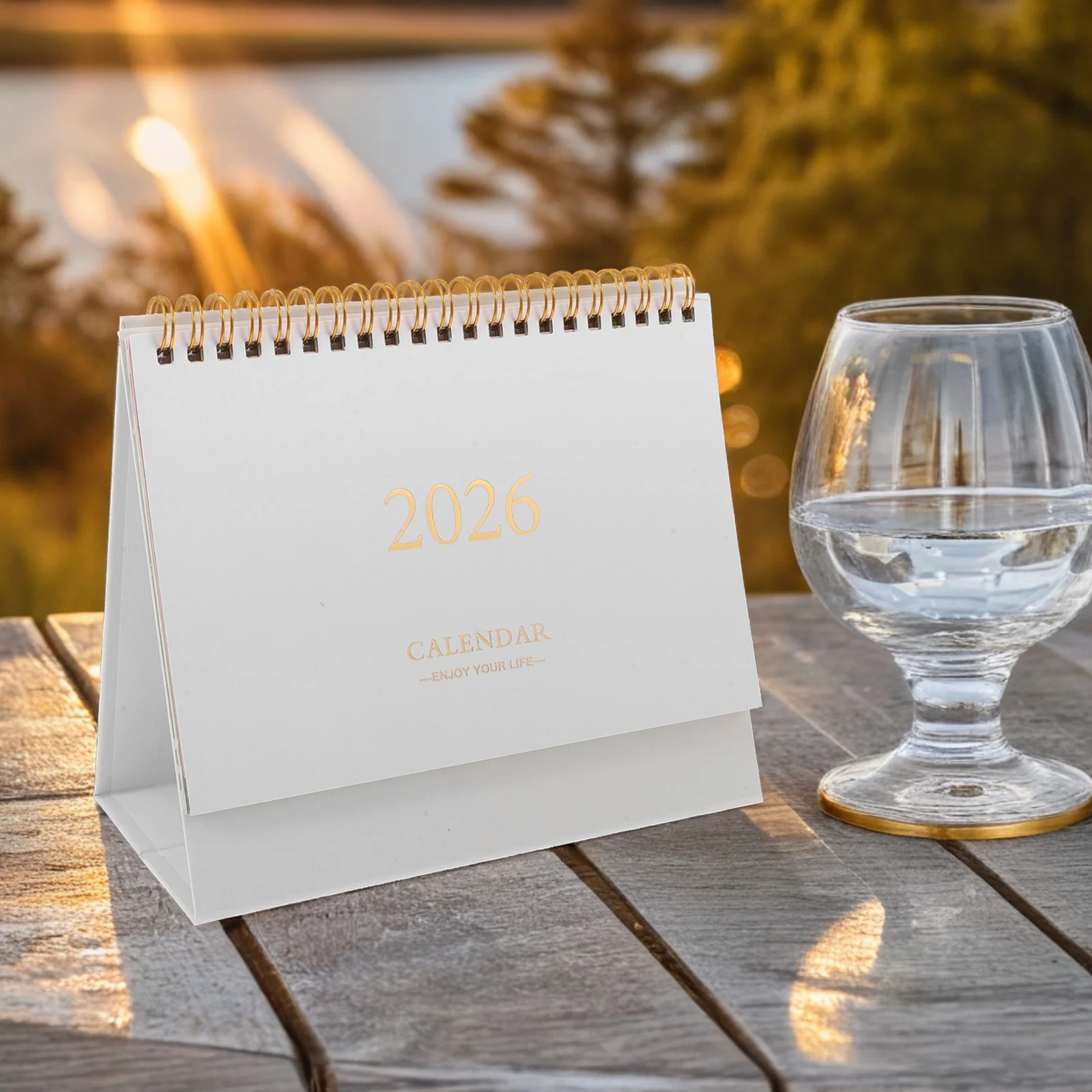 

2026 Mini Standing Desk Calendar Small Flip Monthly Planner Thick Paper Minimalist Design for Home Office Decor