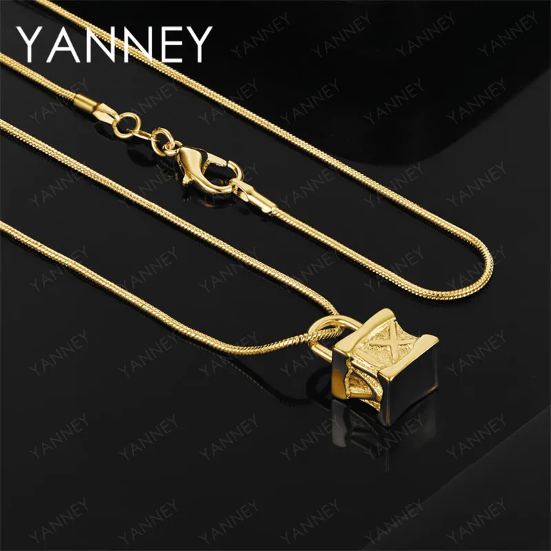 925 Sterling Silver 18K Gold 16-30 Inch Delicate Square Pendant Necklace Women Fashion Wedding Jewelry Accessories Gift