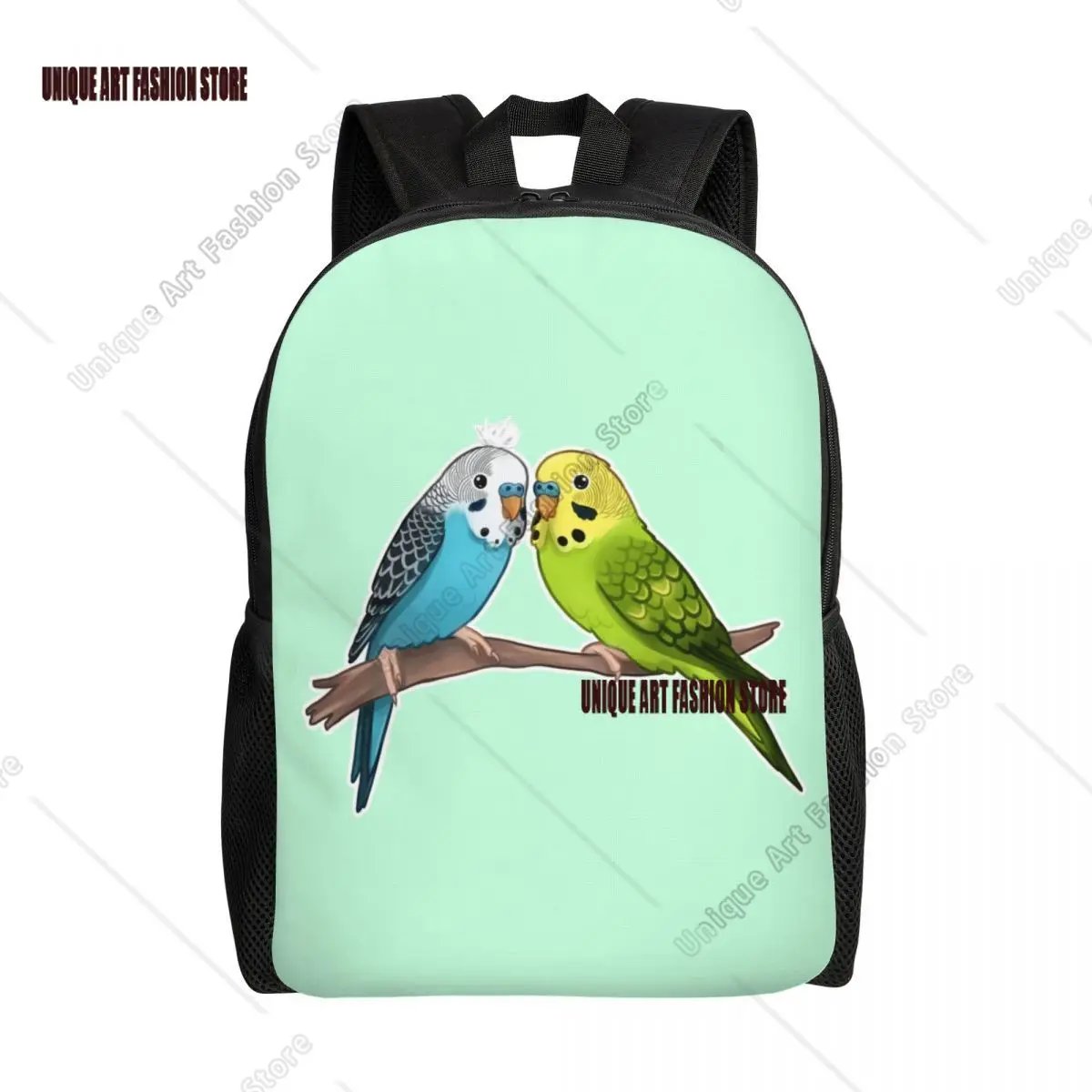 3D Print Cute Budgie Birds Backpacks for Boys Girls Parrot Bird School College Travel Bags Women Men Bookbag Fits 15 Inch Laptop