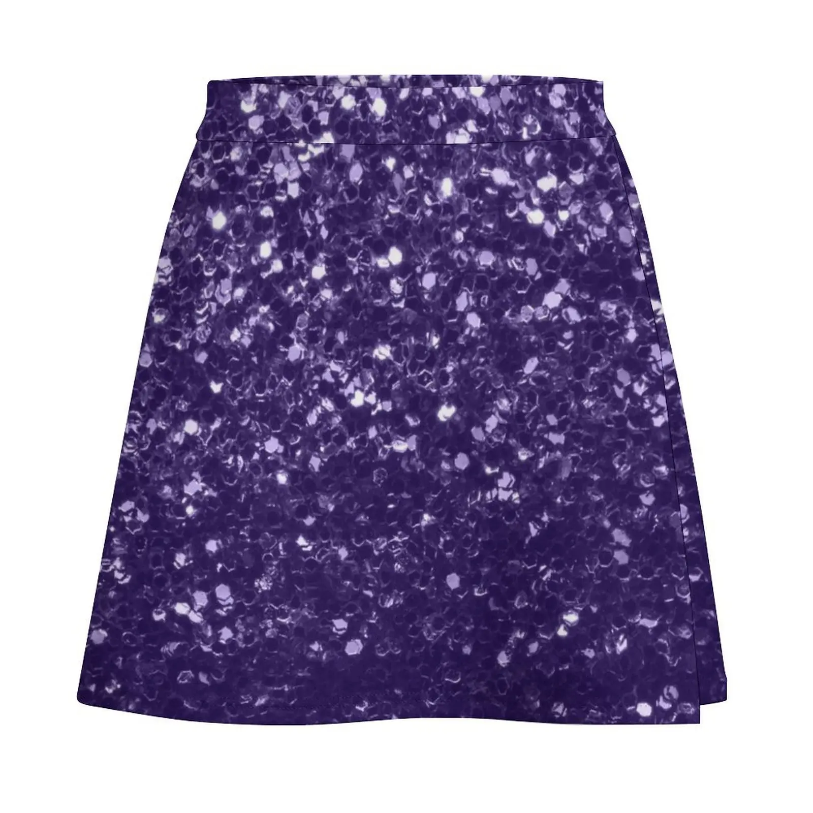 Dark ultra violet purple faux glitter sparkles (Photo of Glitter - Not Reflective) Mini Skirt dress women summer