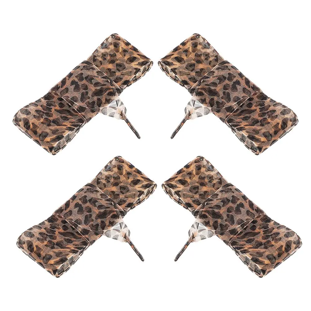 2 Pairs Wide Shoelaces Sneakers Leopard Print Ribbon Durable Polyester Silk Shoe Laces Compatibility
