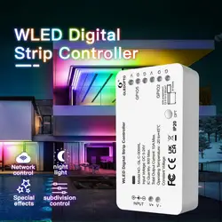 GLEDOPTO-tira de luces LED WLED, 5-24V, WS2812B, WS2811, SK6812, TM1814, WS2813, WS2815, Control por aplicación, 100 modos de iluminación dinámica