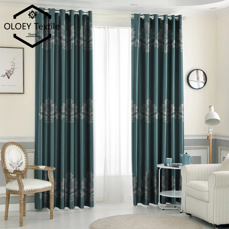 

European Style Embroidery Print Curtains - Customized Patterns Curtains for Living Room Bedroom Window Drapes French Custom
