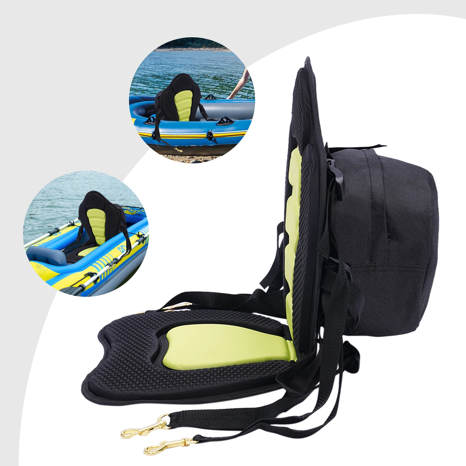 Padded Deluxe Kayak Seat Universal Seats Detachable Backpack Bag Back Canoe Backrest Adjustable