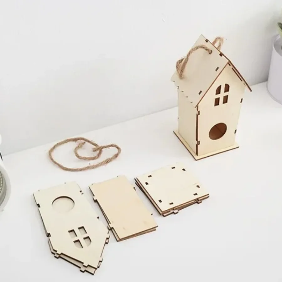 Mini maison de poupée Miniature en bois, Kit de petite maison à monter soi-même, accessoires, fourni