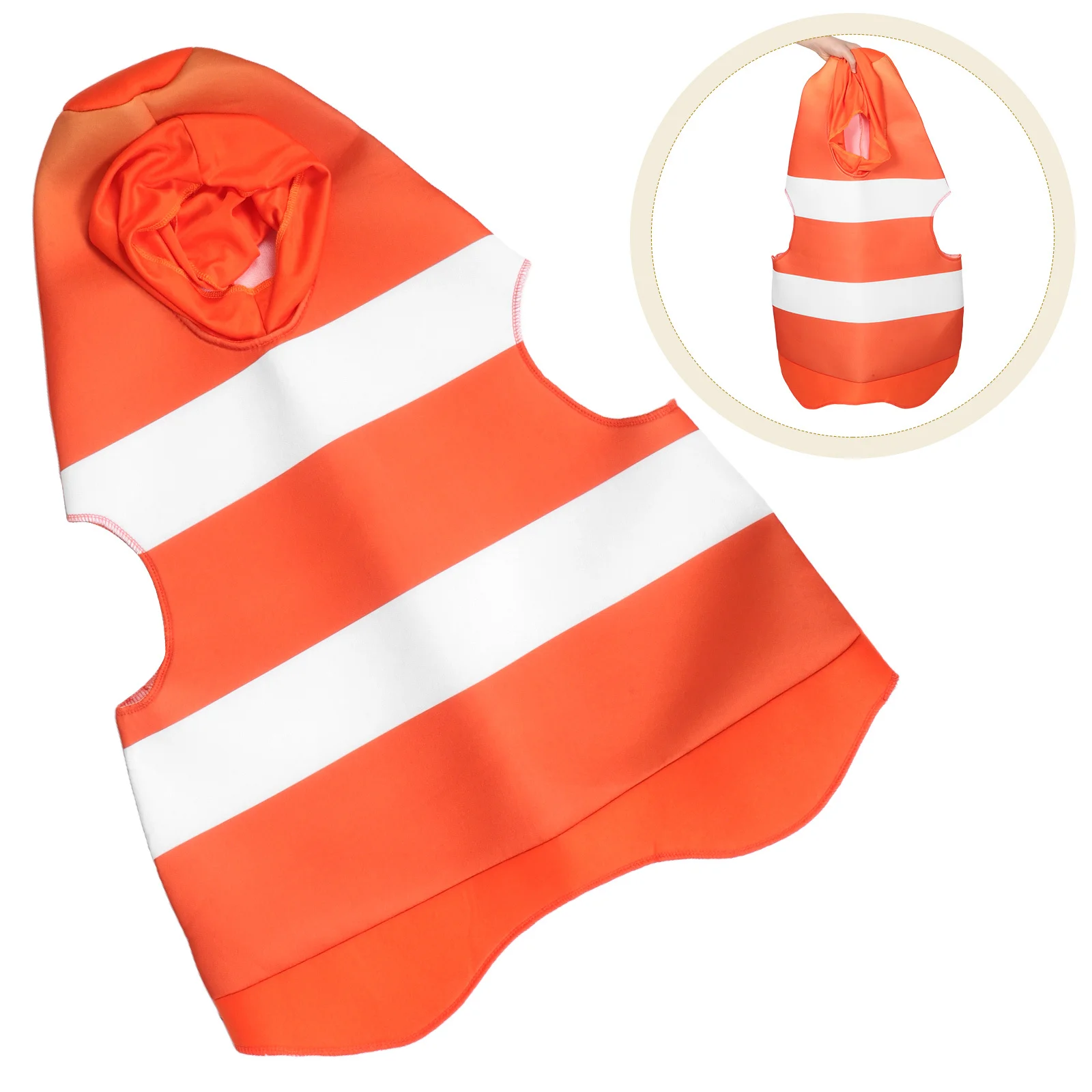 

Kids Traffic Cone Cosplay Costume Bright Orange Lightweight Comfortable Toddler Performance Halloween Stage Girl Costumes