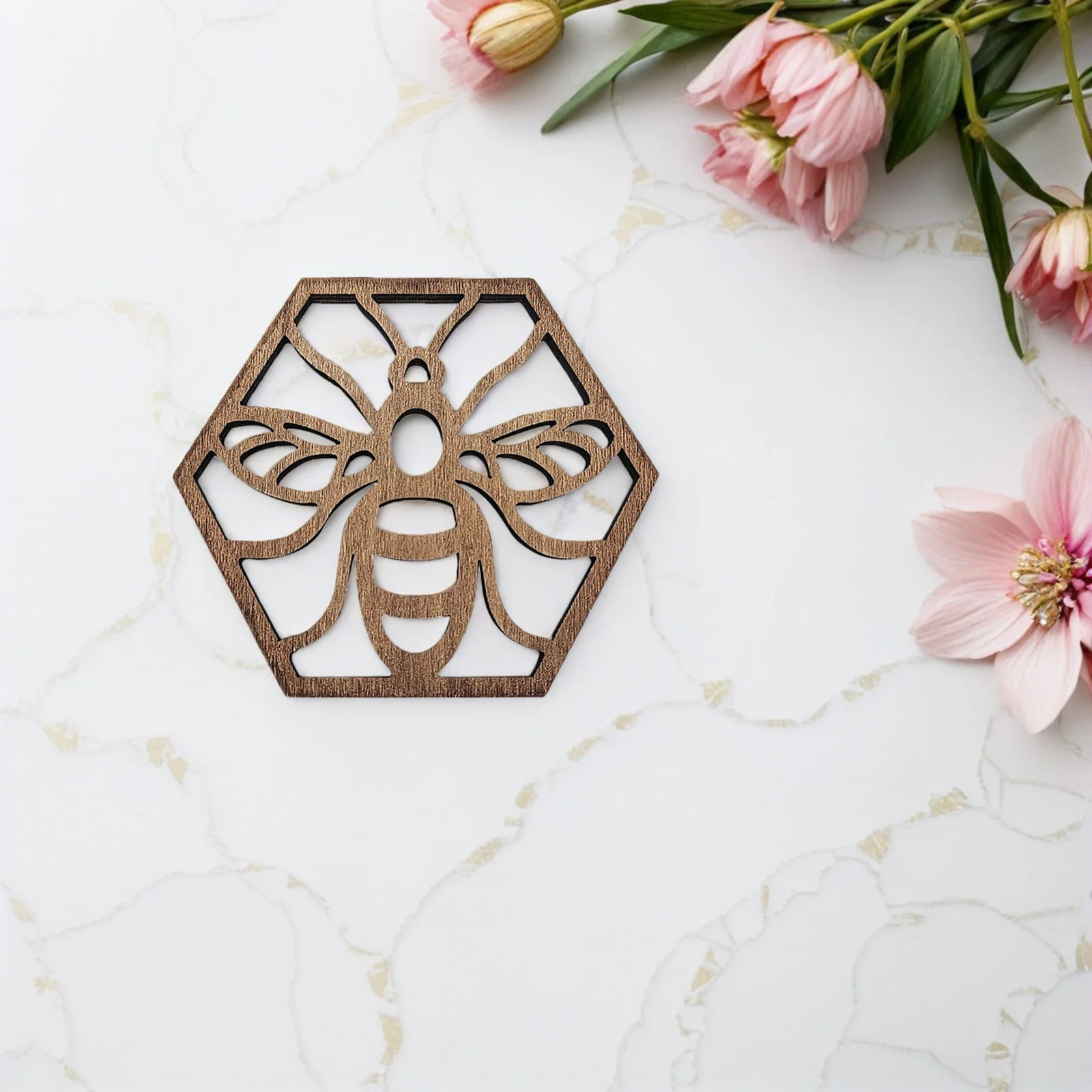 

5Pcs Wooden Coasters Strong Material Cup Cushions Kitchen Decoration Dining Essentials Wooden Coaster