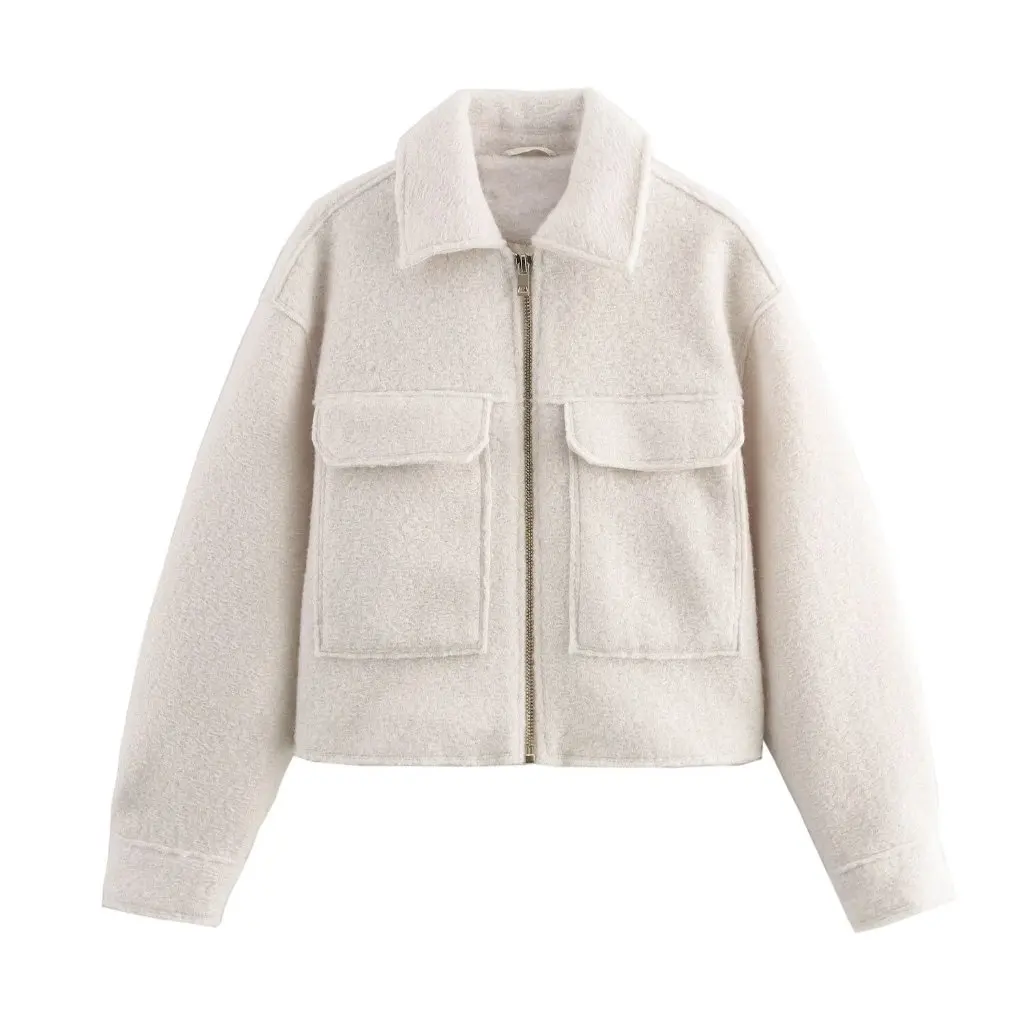 

Women's Beaded Leather Short Jacket Coat Fashion Autumn Style B481663