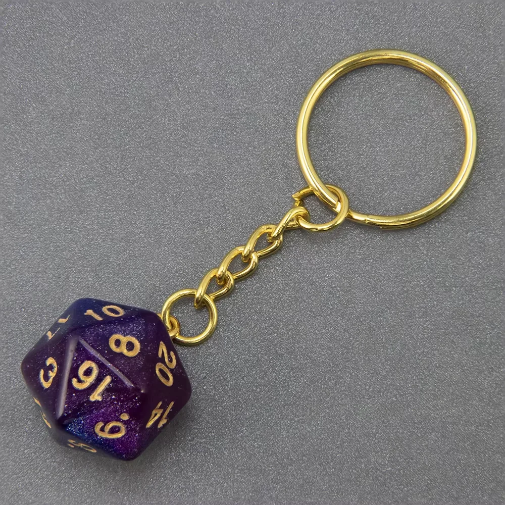 Galaxy D20 Dice Keychain Fashion Keyring Ornament Key Chain Pendant Men Trend Gifts
