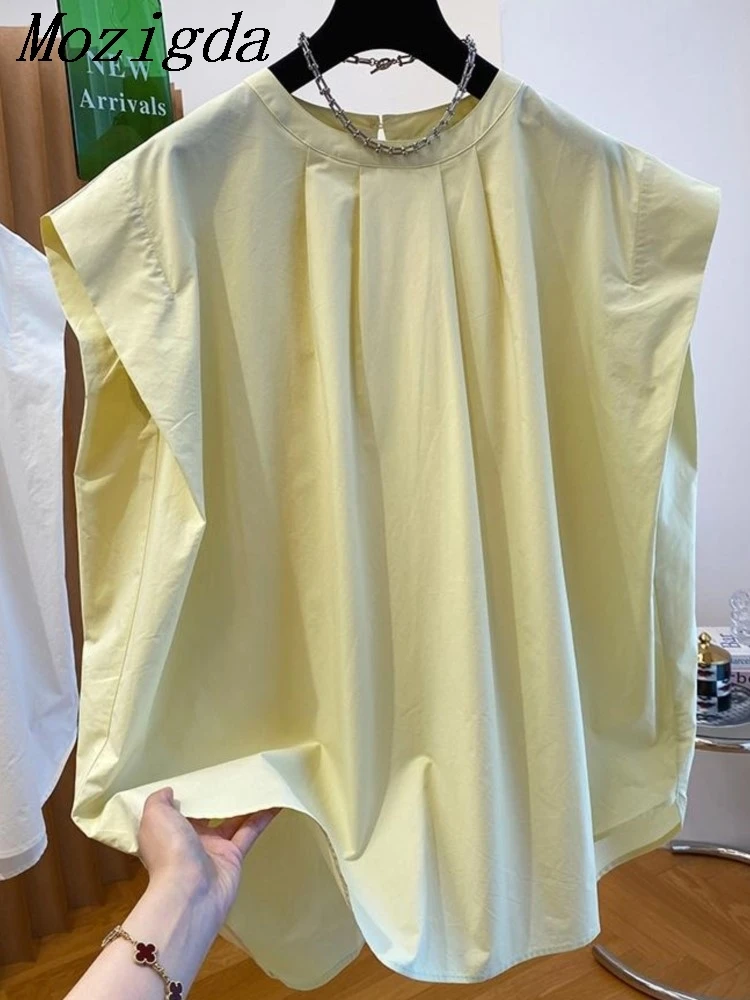 

Spring summer sleeveless pleated shirt blouse women korean chic loose fashion ladies shirts tops blusas mujer de moda