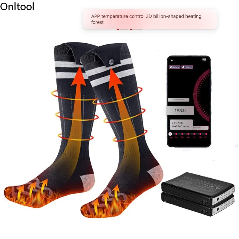 Winter Skiing Warm and Thick Socks USB Charging and Heating Warm Socks Full Foot Heating Warm Socks for Men and Women In Winter