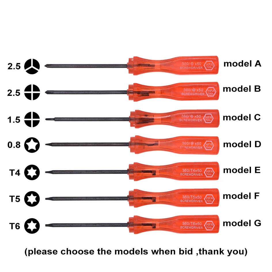 Red 360 Screwdriver Tri Wing 2.5 Y 2.0 Phillips PH00 1.2 Pentalobe P5 Star Torx T4 T5 T6 Triwing Y Screw Driver Key