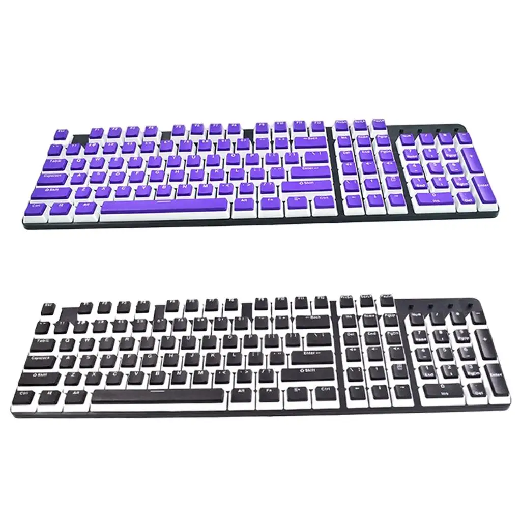 Pudding Keycaps Set, Full 104 Key Set Double Color PBT Keycap Set for Mechanical