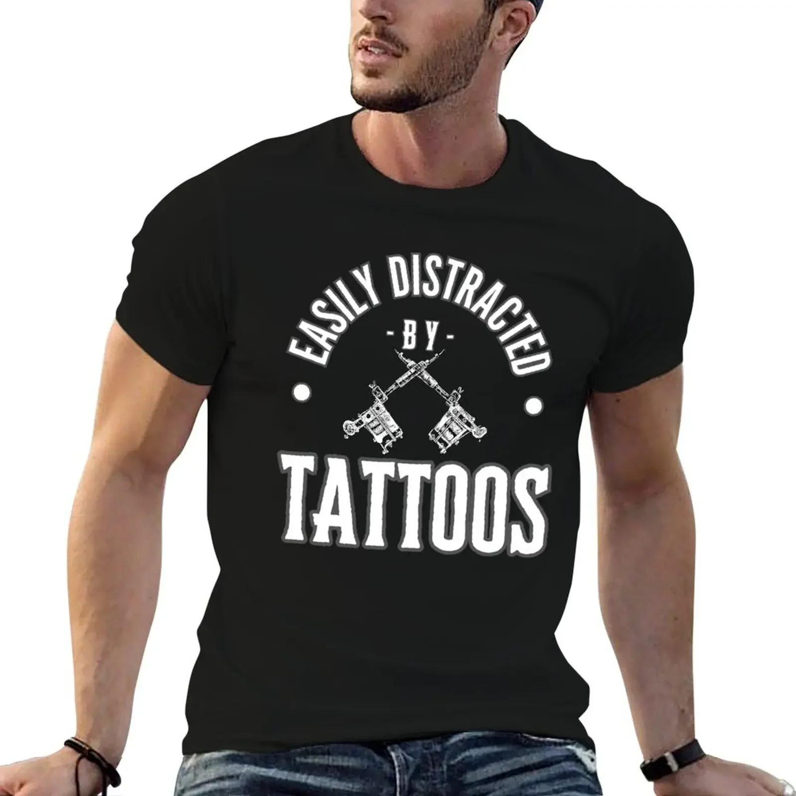 Easily Distracted By Tattoos T-Shirt shirts graphic shirts graphic tees customizeds mens shirts graphic tee