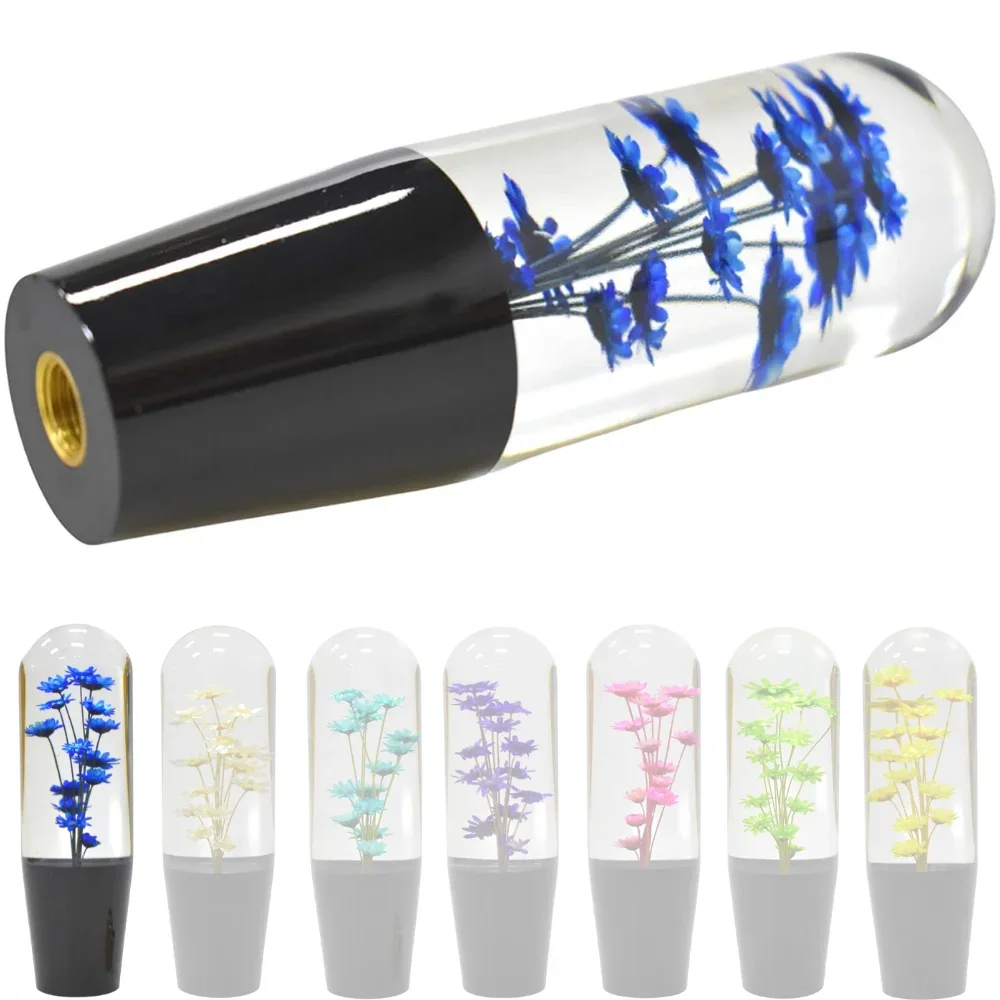 

Gear Shift Knob Underwater Flower in Bubble Water Stick AT MT Universal Transparent Shifter Lever Head Screw-in Car Parts