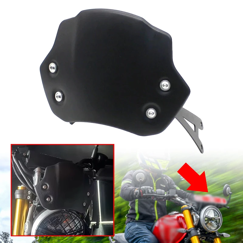 

Motorcycle Aluminum Windscreen Windshield Fit For Speed 400 Speed400 Scrambler 400X Scrambler400X 2024-2025 Windshield Deflector