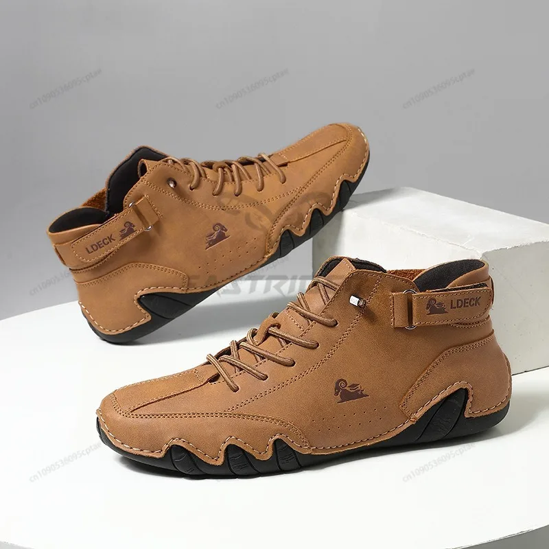 

Luxury Women Boots Handmade Leather Men Ankle Boots Fashion Designer Men's Casual Shoes Comfortable Hombres Botas Big Size 35-50