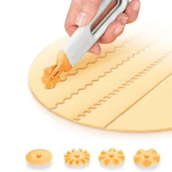 Dumplings Biscuit Roller Cookie Rolling Cutting Blade Dough Circle Cutter Pull Net Wheel Gift Dining Bar Supplies Baking Pastry