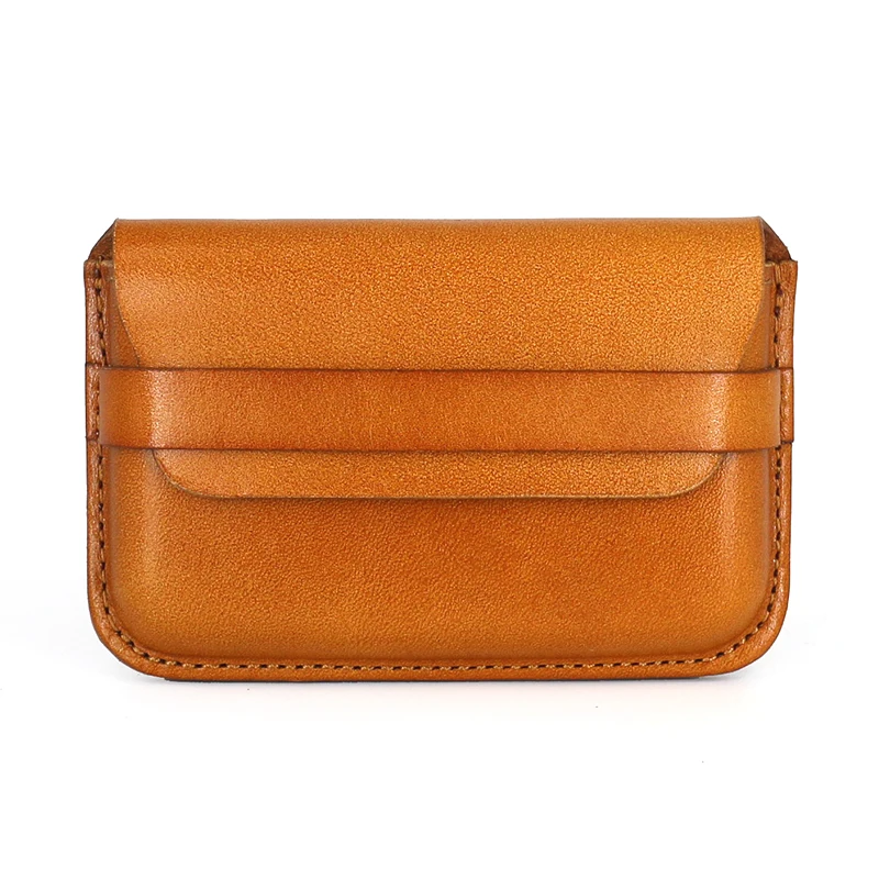 New Fashion Business Card Case Genuine Leather Handmade Credit Card Wallets Men Casual Coin Pouch Cowskin Vintage Women Purses