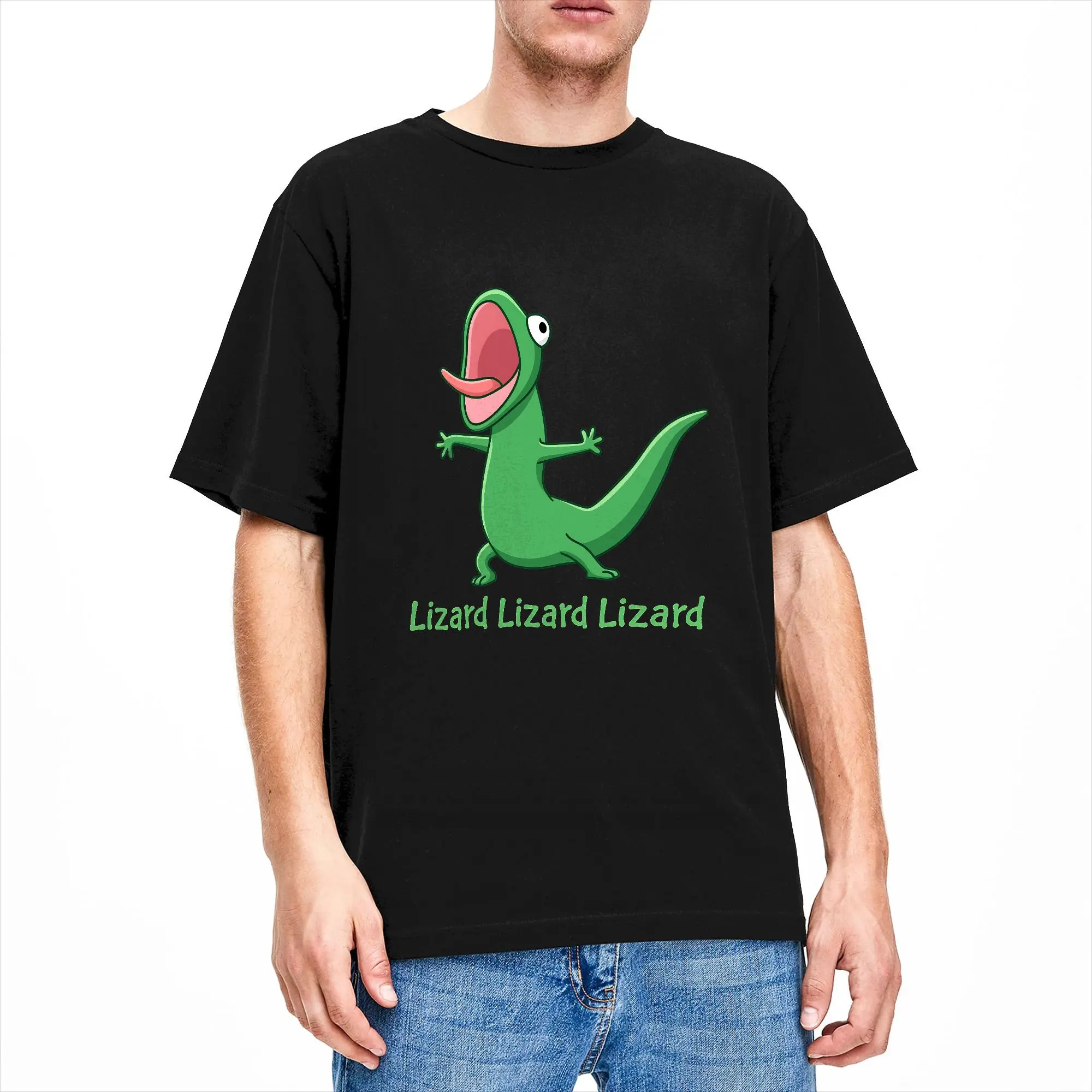 Lizard Meme Cotton T Shirt For Couple Summer  Awesome T-Shirts Fashion Tee Shirt Oversized Custom Logo Clothing