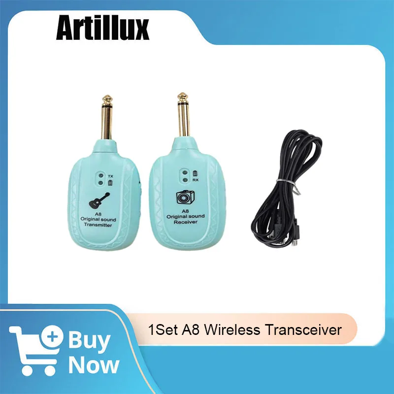 A8 Wireless Guitar System UHF Guitar Transmitter Receiver for Electric Acoustic Instruments Such As Guitar Bass Violin