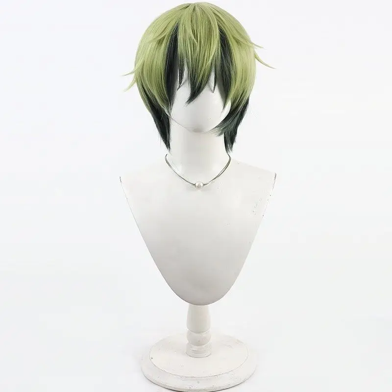 Anime JJK Naoya Zenin Cosplay Wig Green Short Halloween Carnival Party Prop Synthetic Hair Heat Resistant Fiber + Wig Cap