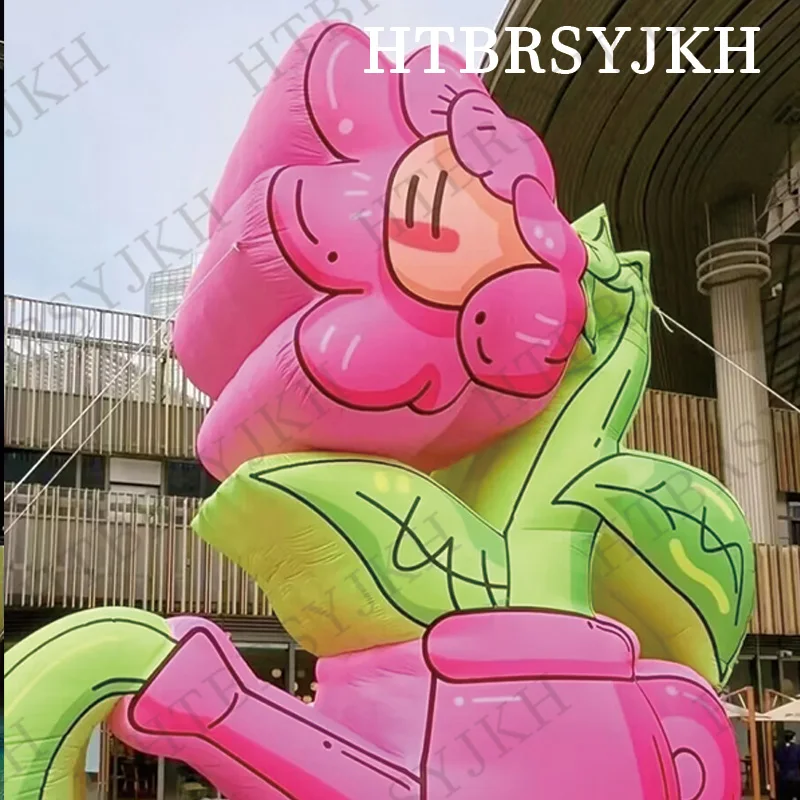 3M 4M inflatable cartoon flower watering can air model plant outdoor activities decorative props