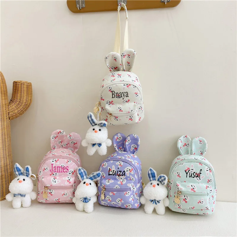 Mochila De Coelho Pequeno Personalizado, Mochila Infantil, Mochila De Viagem Do Bebê, Pingente De Pelúcia, Jardim De Infância, Bonito